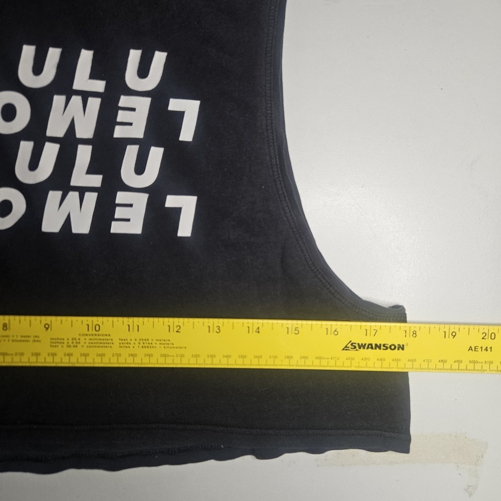 Lululemon Womens Shirt 8 Muscle Love Crop Tank Expression Black - Picture 5 of 6